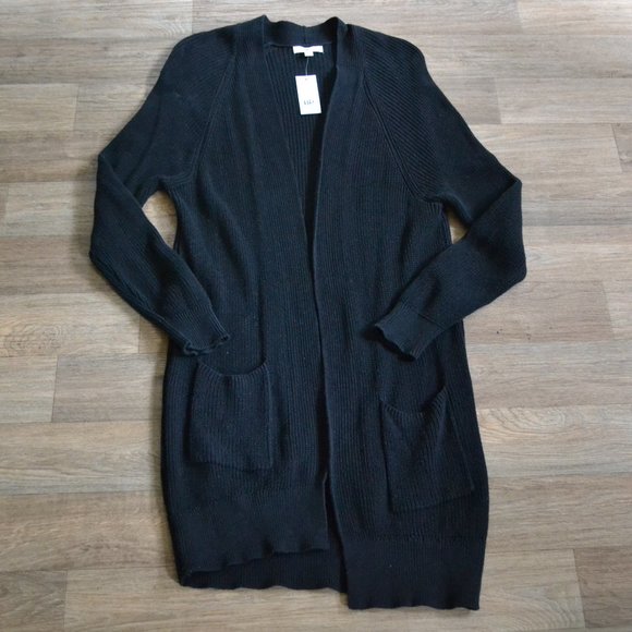NWT BP. Longline Black Knit Open Knit Cardigan Sweater Size Small - Picture 1 of 6